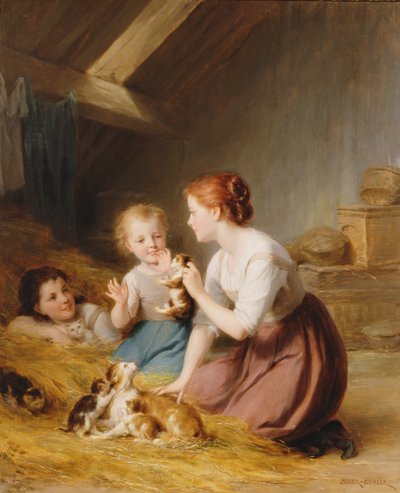 Kittens by Fritz Zuber Buhler